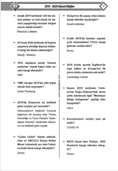 Kpss 2020 Guncel Bilgiler Ve Tamami Cozumlu Soru Bankasi Esra Ozkan Karaoglu Kitapyurdu Com
