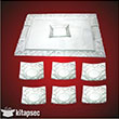 Cam Tepsi Takm CT001(1 adet 40x30 - 6 adet 10x10 Tabak- 1 Adet 13x10 ekerlik) Artebella