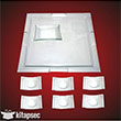Cam Tepsi Takm CT 002 (1 adet 40x30 - 6 adet 10x10 Tabak- 1 Adet 13x10 ekerlik) Artebella