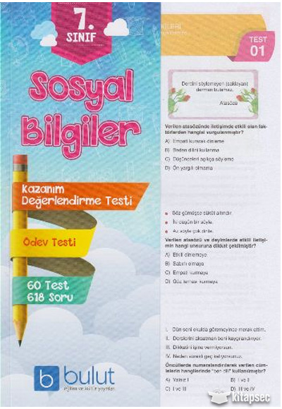 7. Snf Sosyal Bilgiler Yaprak Test Bulut Eitim Yaynlar