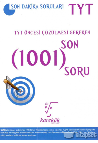 TYT Öncesi Çözülmesi Gereken Son 1001 Soru Karekök Yayınları ...