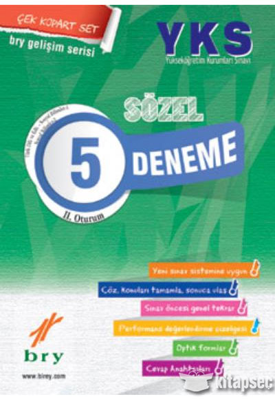 YKS Sözel 5 Deneme 2. Oturum Birey Yayınları | 9786059400541
