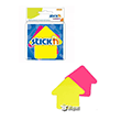 2 Neon Renk Ok ekil Saydam 60 Yaprak 76x76 Yapkanl Not Kad (21136) Gpta