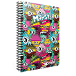 Monster Spiralli PP Kapak A4 80 Yaprak izgili Defter Gpta
