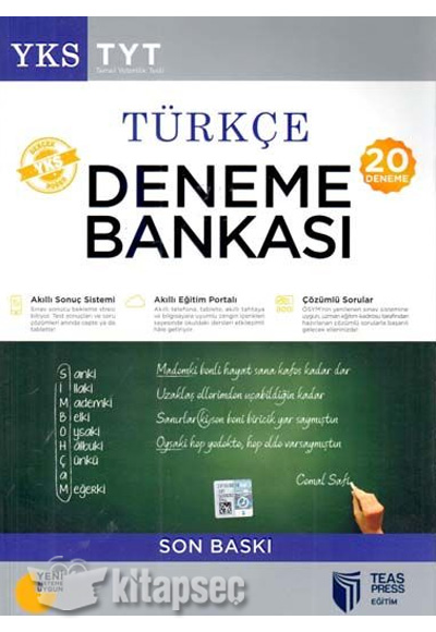 TYT Türkçe 20 Deneme Bankası Teas Press Yayınları | 9786053012863