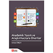 Akademik Yazm ve Aratrmaclara neriler Pegem Yaynlar