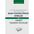 Basn zgrlnn Snrlar ve Manevi Tazminat Davalar Hseyin Kovan Adalet Yaynevi