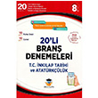 8. Snf T.C nklap Tarihi ve Atatrklk 20 li Bran Denemeleri Zeka Kp Yaynlar