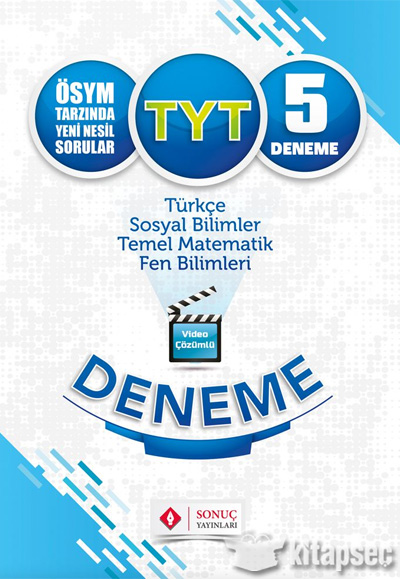 TYT Tamamı Çözümlü 5 Deneme Sonuç Yayınları | 9786057967329