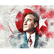 Atatk ve Bayrak 1000 li Puzzle 68x48 Keskin Color