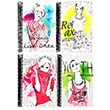 Fashion 17x24 120 Yaprak izgili Spiralli Sert Kapak Defter Keskin Color