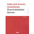 Halka Ak Anonim Ortaklklarda nemli Nitelikteki lemler Sekin Yaynevi