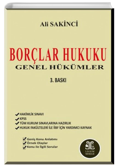 Borlar Hukuku Genel Hkmler Ali Sakinci Legem Yaynclk