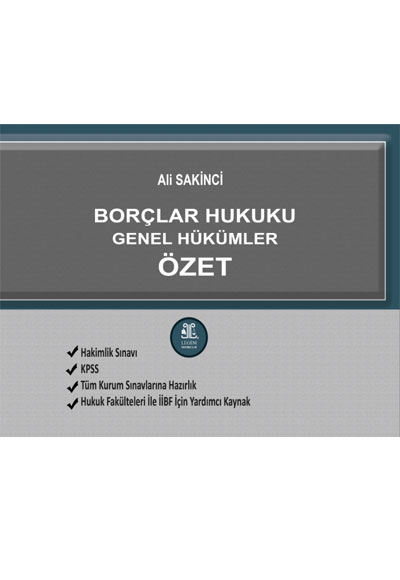 Borlar Hukuku Genel Hkmler zet Ali Sakinci Legem Yaynclk