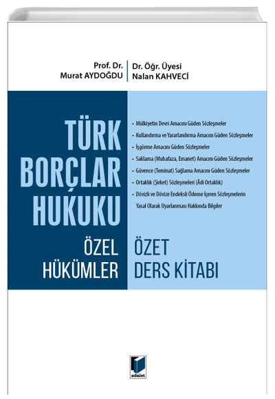 Trk Borlar Hukuku zel Hkmler zet Ders Kitab Adalet Yaynevi