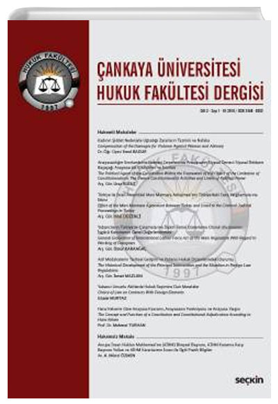 ankaya niversitesi Hukuk Fakltesi Dergisi Cilt:3 Say:1 Nisan 2018 Feriha Bilge Tanrbilir Sekin Yaynevi