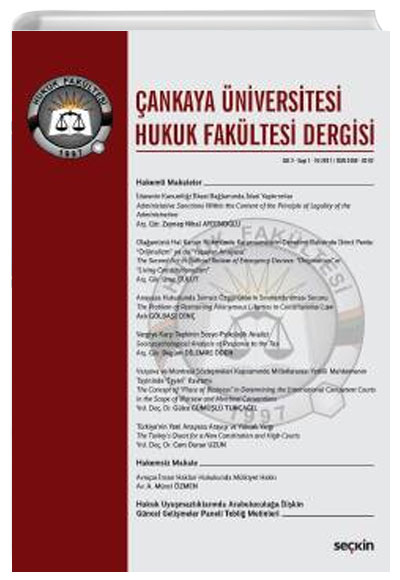 ankaya niversitesi Hukuk Fakltesi Dergisi Cilt:2 Say:1 Nisan 2017 Mehmet Turhan Sekin Yaynevi