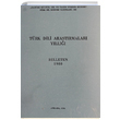 Trk Dili Aratrmalar Yll Belleten 1988 Trk Dil Kurumu Yaynlar
