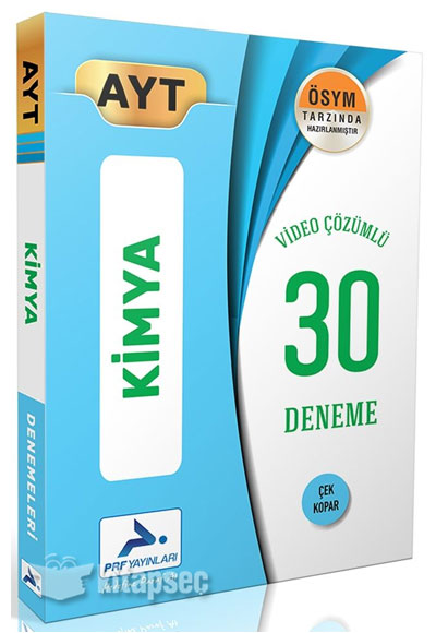 AYT Kimya Video Çözümlü 30 Deneme PRF Paraf Yayınları | 9786057984883