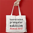 Hasretinden Prangalar Eskittim Ahmed Arif Bez Çanta BÇ24 Book Tasarım