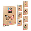 Love Tel Dikili Ofset PP Kapak A4 60 Yaprak Kareli Defter