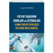 Patent Hakknn Snrlar ve stisnalar Adalet Yaynevi