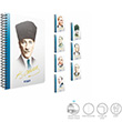 Atatrk Spiralli Ofset Plastik Kapak Defter A4 80 Yaprak izgili (2601) Gpta