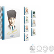 Atatrk Spiralli Ofset Plastik Kapak Defter A6 80 Yaprak izgili (2656) Gpta