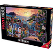 Anatolian Sahilde Gnbatm Coastal Town At Sunset 1000 Para Puzzle (1098)