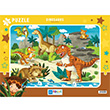 Dinazorlar ereveli Puzzle 72 Para Blue Focus Yaynlar