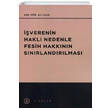 verenin Hakl Nedenle Fesih Hakknn Snrlandrlmas Lykeion Yaynlar