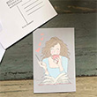 Kitap Okuyan Kzlar Kartpostal (KP192) Book Tasarm