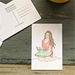 Kitap Okuyan Kzlar Kartpostal (KP185) Book Tasarm