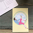 Kitap Okuyan Kzlar Kartpostal (KP184) Book Tasarm