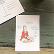 Kitap Okuyan Kzlar Kartpostal (KP188) Book Tasarm
