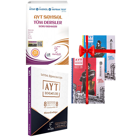 AYT Saysal Tm Dersler Soru Bankas ve 8 li Deneme Seti Deneme Snav HEDYEL Karekk Yaynlar