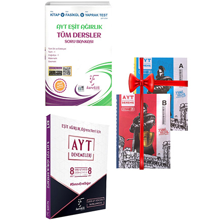 AYT Eit Arlk Tm Dersler Soru Bankas ve 8 li Deneme Seti Deneme Snav HEDYEL Karekk Yaynlar