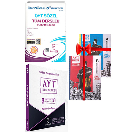 AYT Szel Tm Dersler Soru Bankas ve 8 li Deneme Seti Deneme Snav HEDYEL Karekk Yaynlar