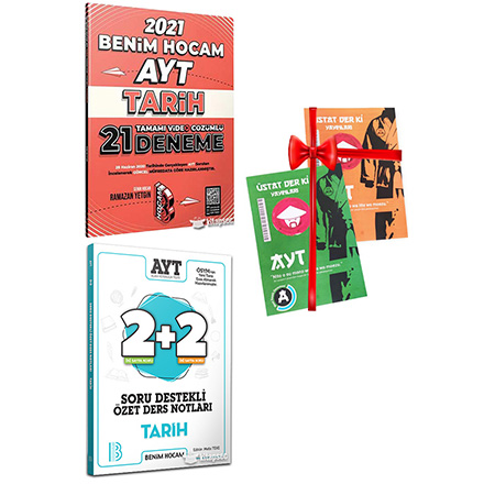 AYT Tarih 21 li Deneme Snav ve 2+2 zet Ders Notlar Seti Deneme Snav HEDYEL Benim Hocam Yaynlar