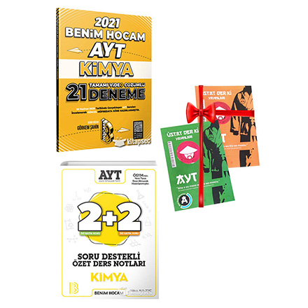 AYT Kimya 21 li Deneme Snav ve 2+2 zet Ders Notlar Seti Deneme Snav HEDYEL Benim Hocam Yaynlar