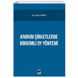 Anonim irketlerde Birikimli Oy Ynetimi Adalet Yaynlar