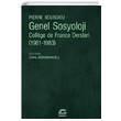 Genel Sosyoloji letiim Yaynlar