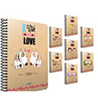Gpta Love Spiralli Karton Kapak A4 Defter 80 Yaprak izgili Defter