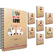 Gpta 80 Yaprak A6 Love Spiralli Karton Kapak Kareli Defter 6801