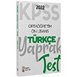 2022 KPSS Ortaretim n Lisans Genel Yetenek Trke Yaprak Test sem Yaynclk