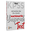 2022 KPSS Ortaretim n Lisans Genel Yetenek Matematik Yaprak Test sem Yaynclk