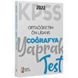 2022 KPSS Ortaretim n Lisans Genel Kltr Corafya Yaprak Test sem Yaynclk