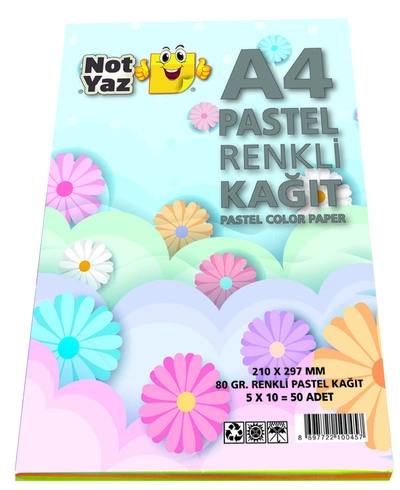 Kark Pastel 5 Renk A4 Fotokopi Kad Notyaz