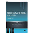 Research Reviews in Architecture Planning and Design Gece Kitapl