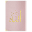 Rahle Boy Kadife Kur`an- Kerim (Pudra Pembe, Nakl, Yaldzl, Mhrl) Hayrat Neriyat